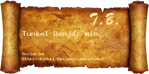 Tunkel Benjámin névjegykártya